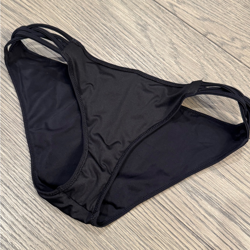 Black Strappy Women’s Swim Bottom - Classic Bikini Brief